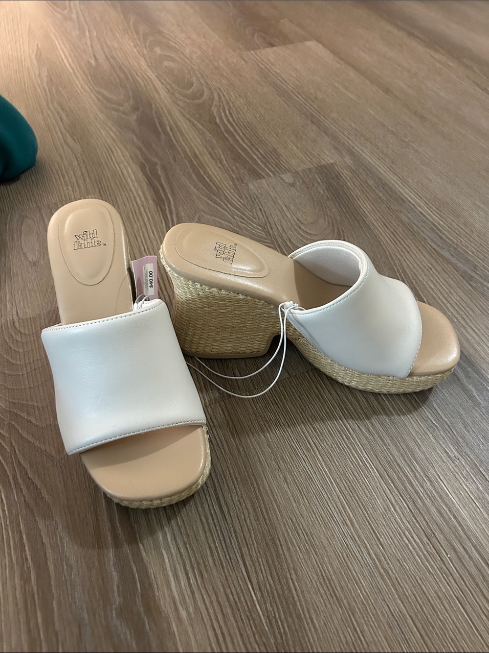 wild fable White Espadrille Wedge Slide Sandals